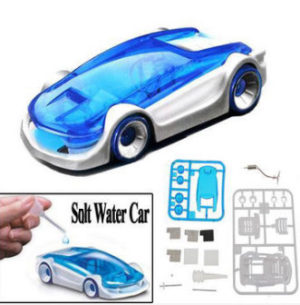 Salt water powered model car.